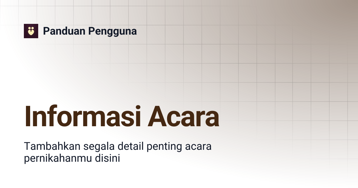 Informasi Acara | Panduan Pengguna